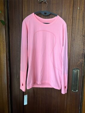 lululemon athletica swiftly tech Pink Long Sleeve Thumbhole Top size 12